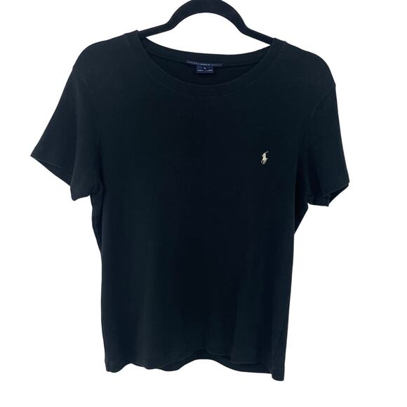 Ralph Lauren Sport Short Sleeve Crewneck Logo Embroidered Tee Black Womens XL - Picture 1 of 5